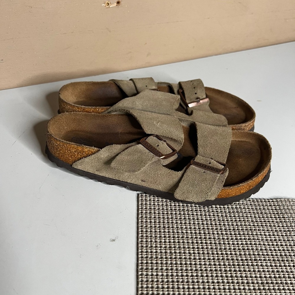 Birkenstock Arizona Soft Footbed Taupe Suede Sandals EU 39 L8 M6